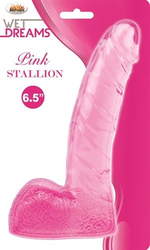 "Wet Dreams Stallion Dildo With Balls - Pink HTP2951"