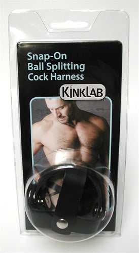 "Leather Snap on Ball Splitting Cock Harness KL-772"
