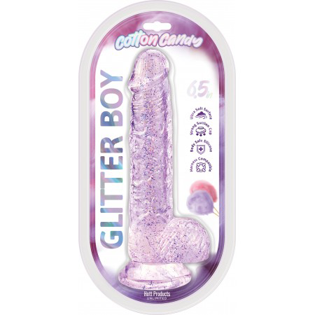 "Cotton Candy - Glitter Boy 7 Suction Cup Dildo - Pink HTP3791"