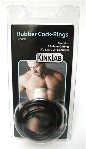 "Rubber Cock Rings 3 Pack KL-673"