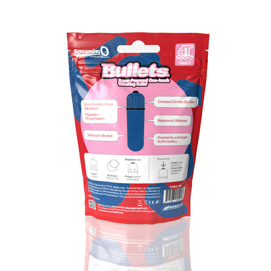 Screaming O 4t - Bullet - Super Powered One Touch Vibrating Bullet - Blueberry