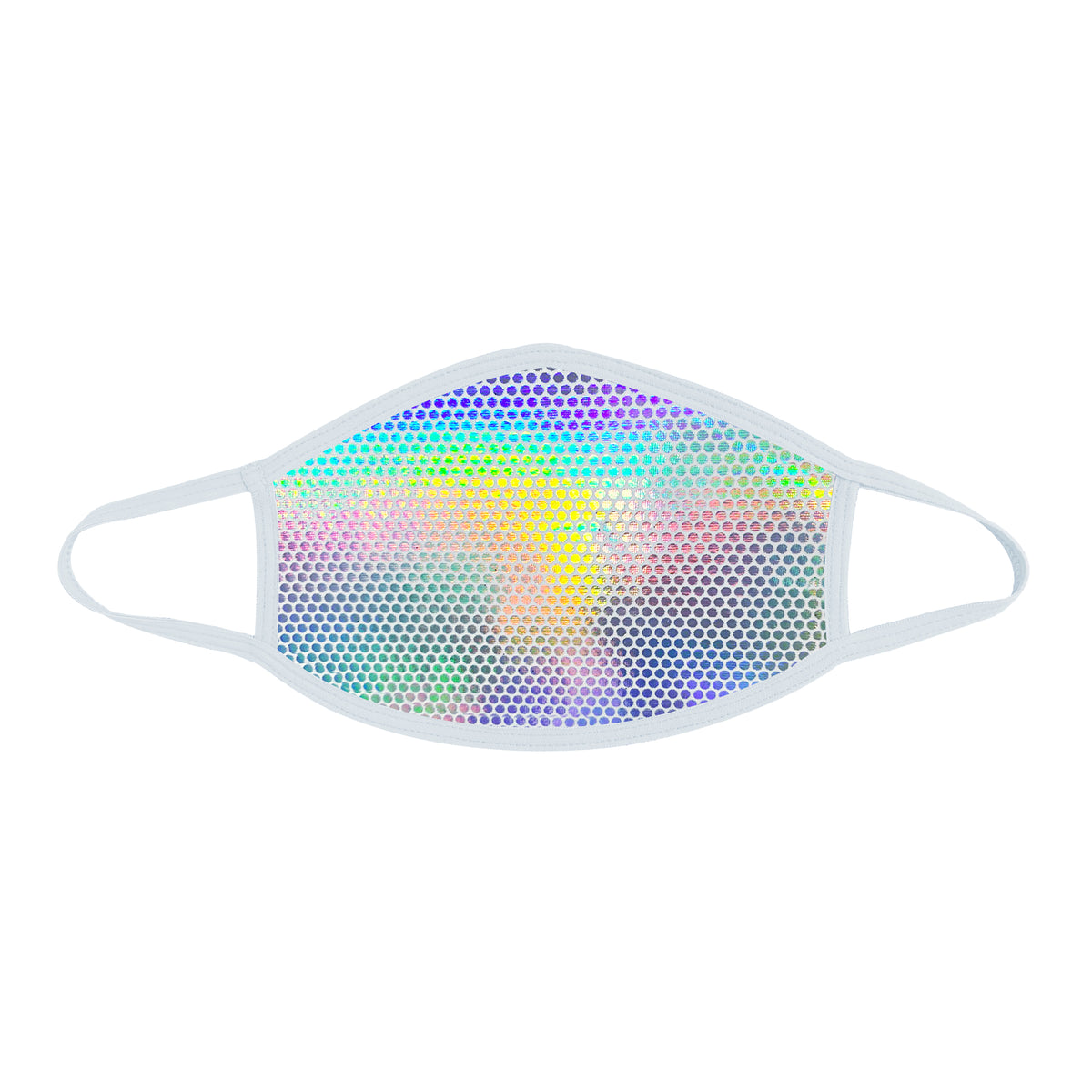 Liquid Party Pure Holographic White Dust Mask With Silver Trim NN-MSKM-LPPSIL