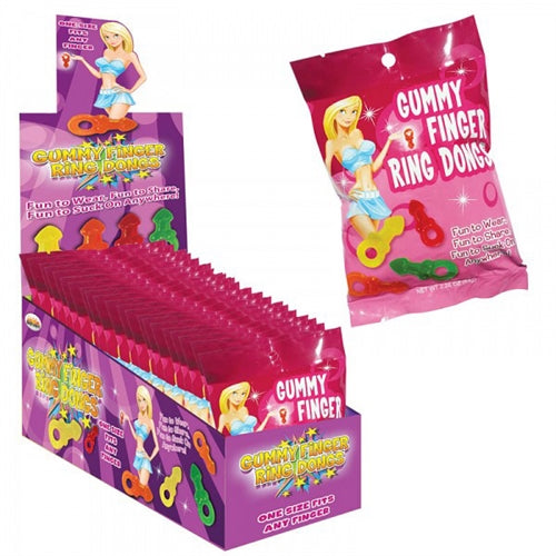 "Gummy Finger Ring Dongs 12 Count Display HTP2815D"