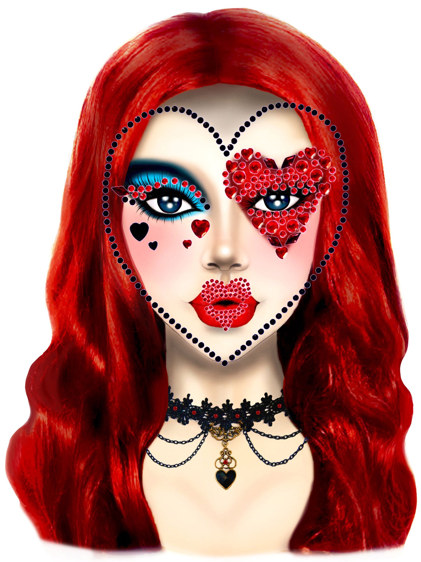 "Queen Adhesive Face Jewels Sticker LA-EYE042"