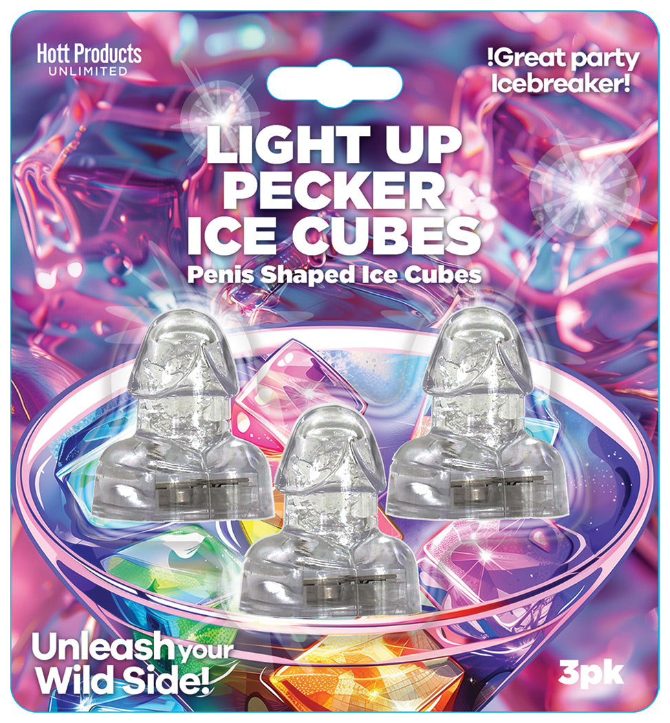 "Light Up Penis Ice Cubes 3pk Blinking Flashing Penis Shaped HP-3675"