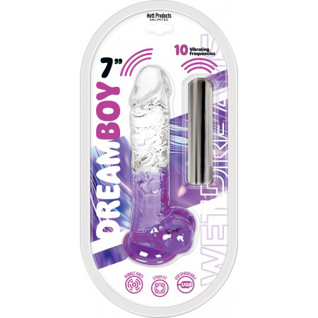 "Dream Boy 7 - Jelly Vibrator Wet Dreams - Clear Purple HTP3770"