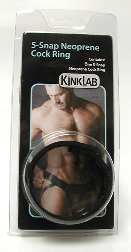 "5 Snap Neoprene Cock Ring KL-666"