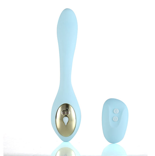 Harmonie Rechargeable Remote Silicone Bendable  Vibrator - Teal MTLM1841-B3
