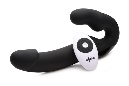Urge Silicone Strapless Strap on With Remote - Black SU-AF707
