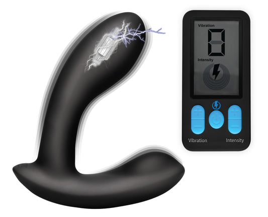 E-Stim and Vibrating Prostate Massager - Black ZE-AG663